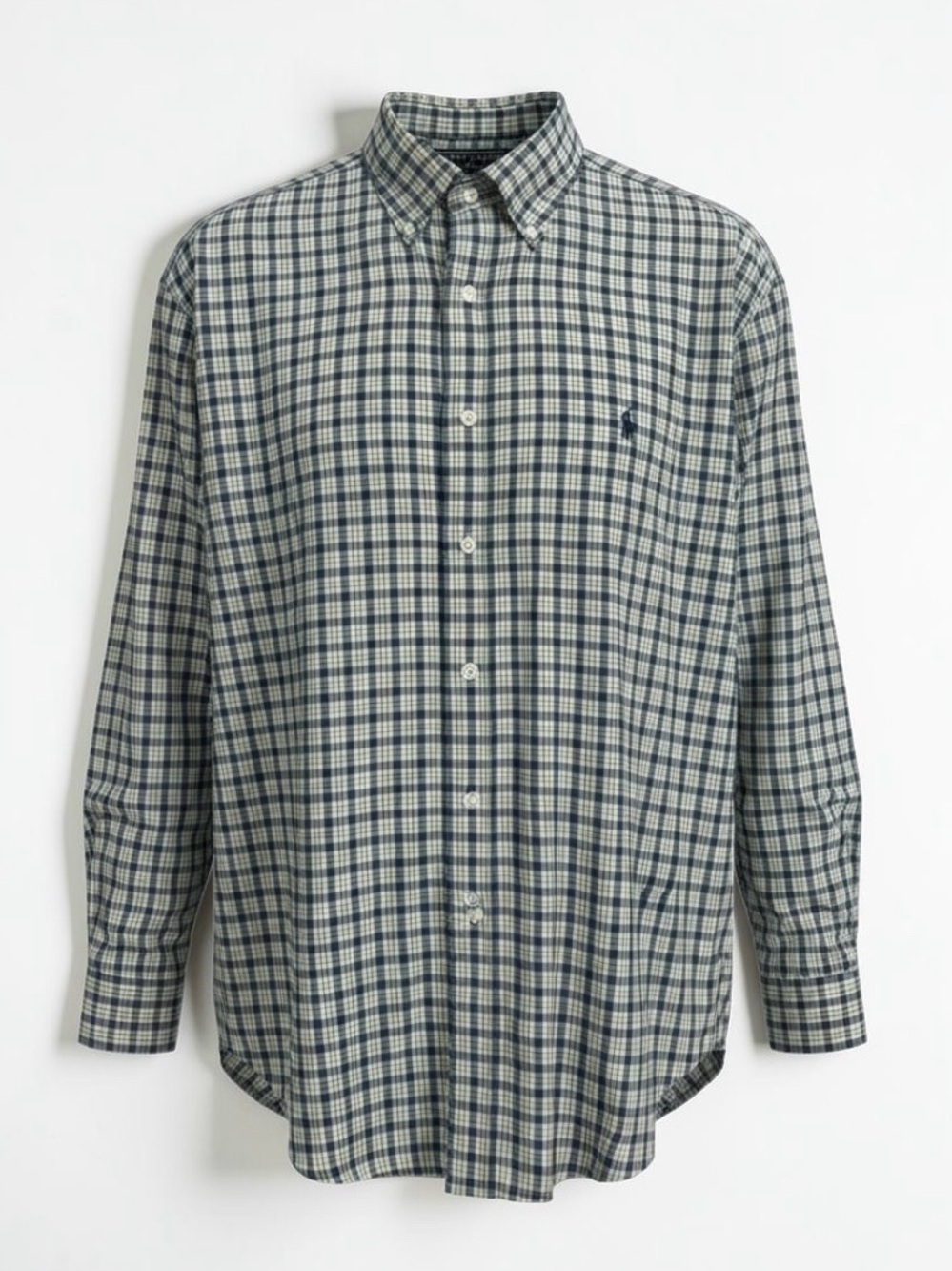 Ralph Lauren Blue and Cream Plaid Shirt
